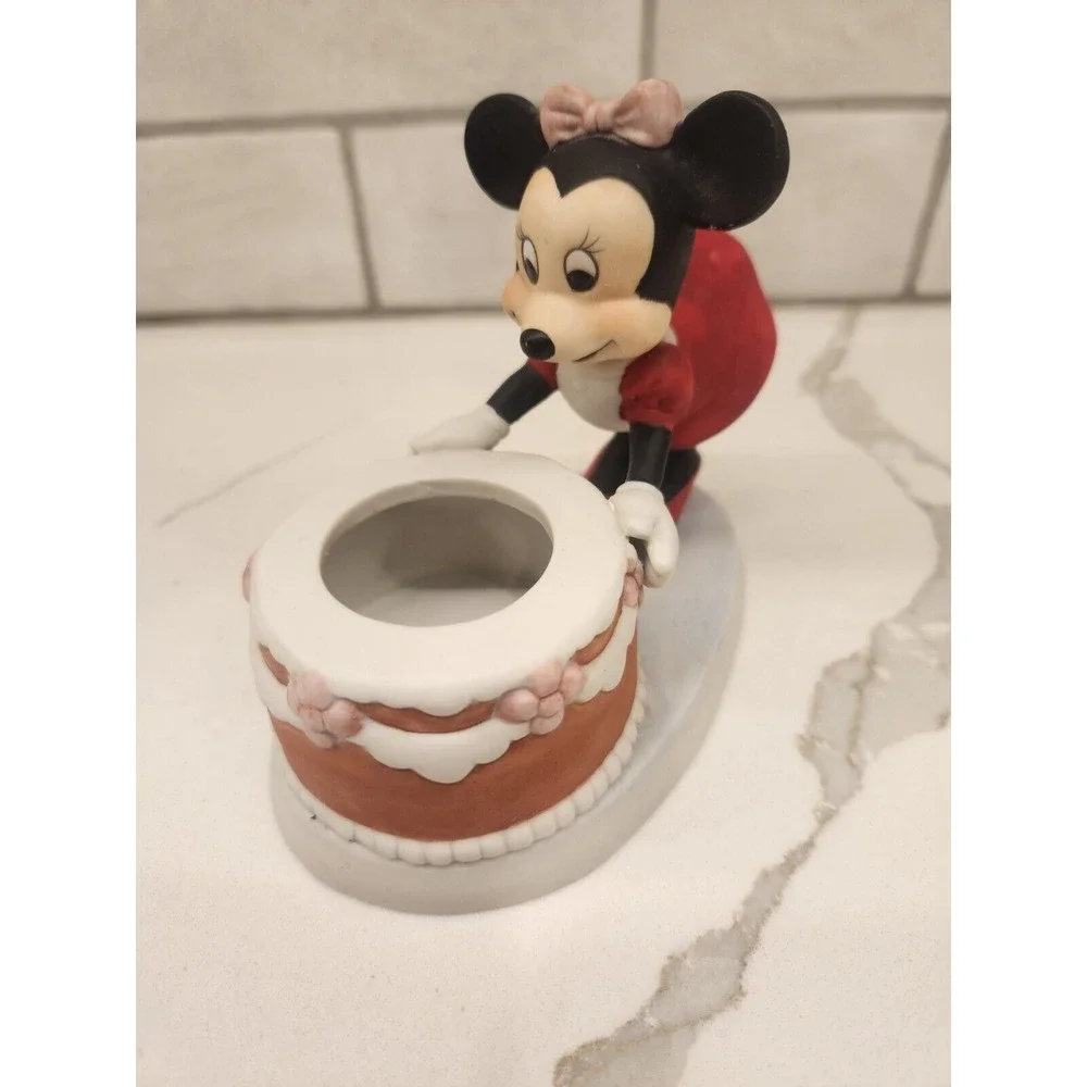 Disney GiftWare Minnie Mouse Birthday Cake Votive Candle Holder Figurine Ceramic